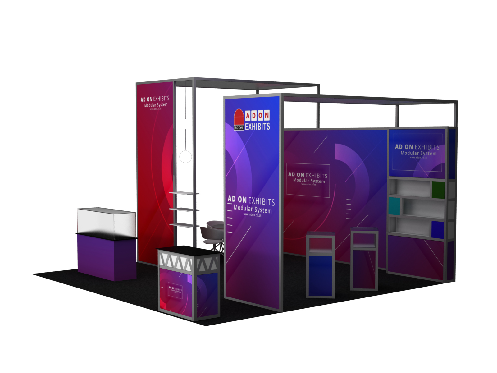 Modular Booth System Fabric AD ON